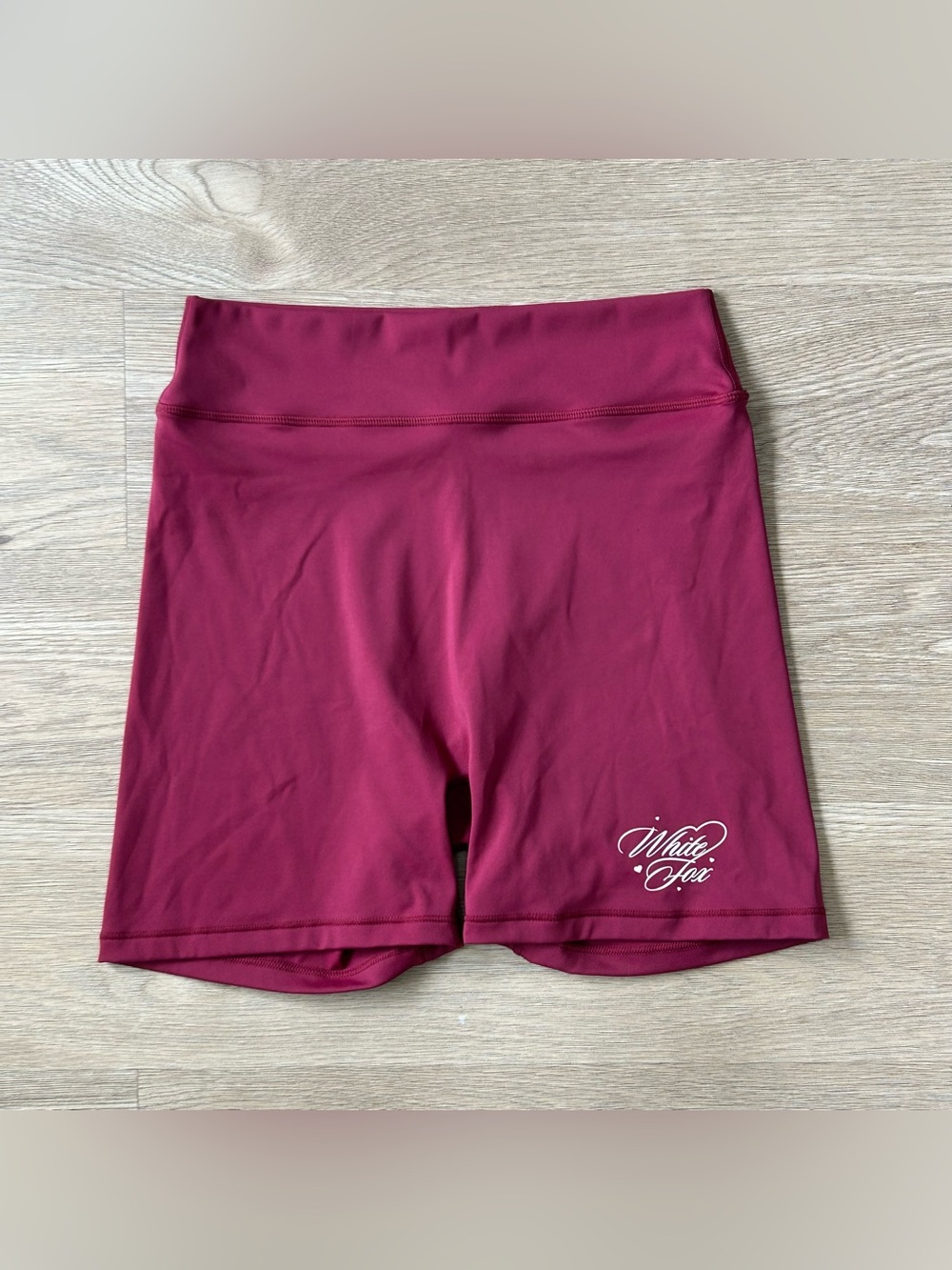 White Fox Boutique Love You Regardless Bike Shorts - Burgundy, Size S